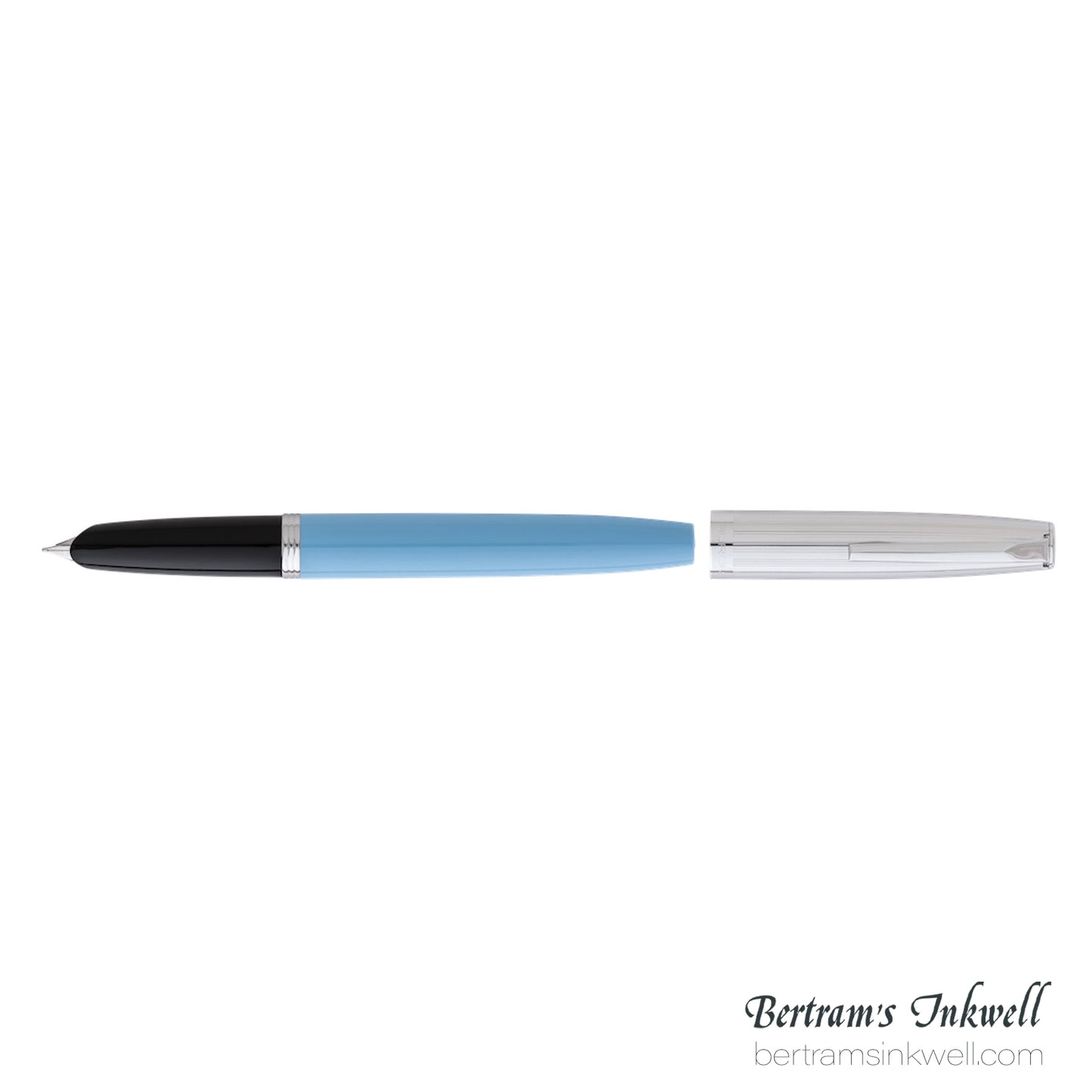 Aurora Duo Cart Light Blue With Chrome Cap Fountain Pen