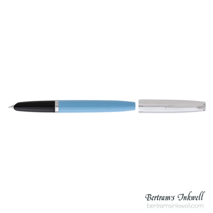 Aurora Duo Cart Light Blue With Chrome Cap Fountain Pen