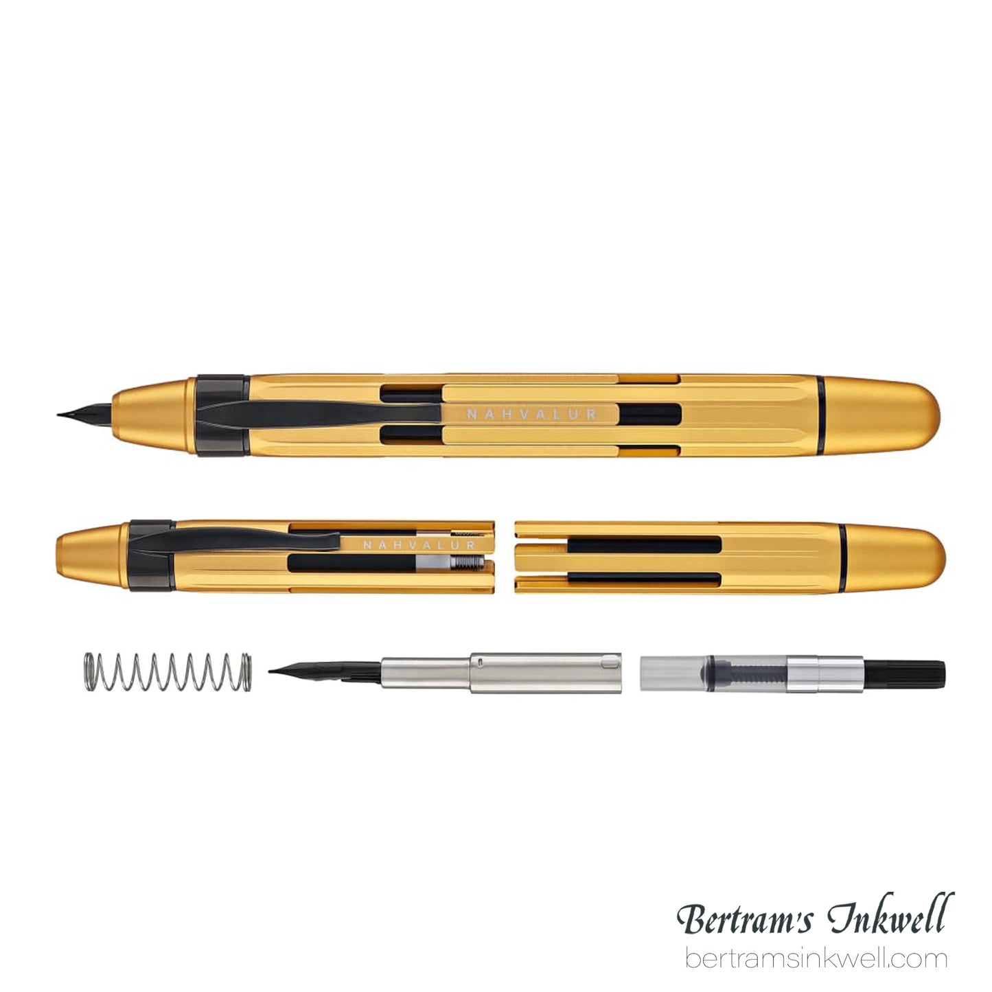 Nahvalur Eclipse Retractable Fountain Pen in Electrum