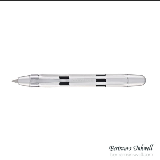 Nahvalur Eclipse Retractable Fountain Pen in Pure Silver