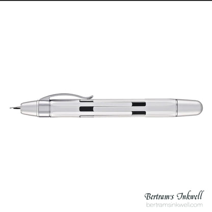 Nahvalur Eclipse Retractable Fountain Pen in Pure Silver