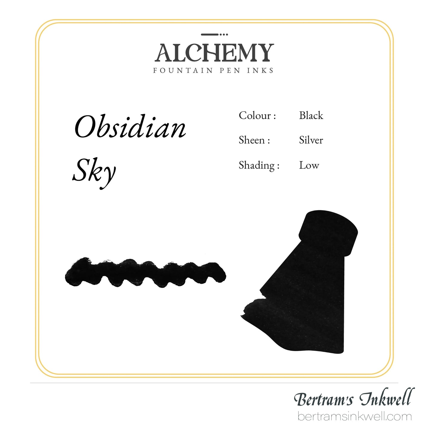 Endless Alchemy Fountain Pen Inks - Shading & Sheening Obsidian Sky