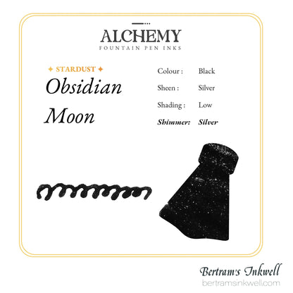 Endless Alchemy Fountain Pen Inks - Shimmering Obsidian Moon (Stardust)