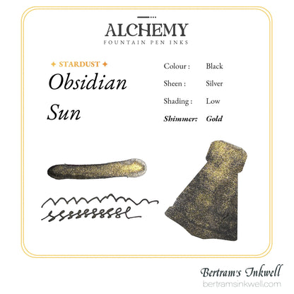 Endless Alchemy Fountain Pen Inks - Shimmering Obsidian Sun (Stardust)