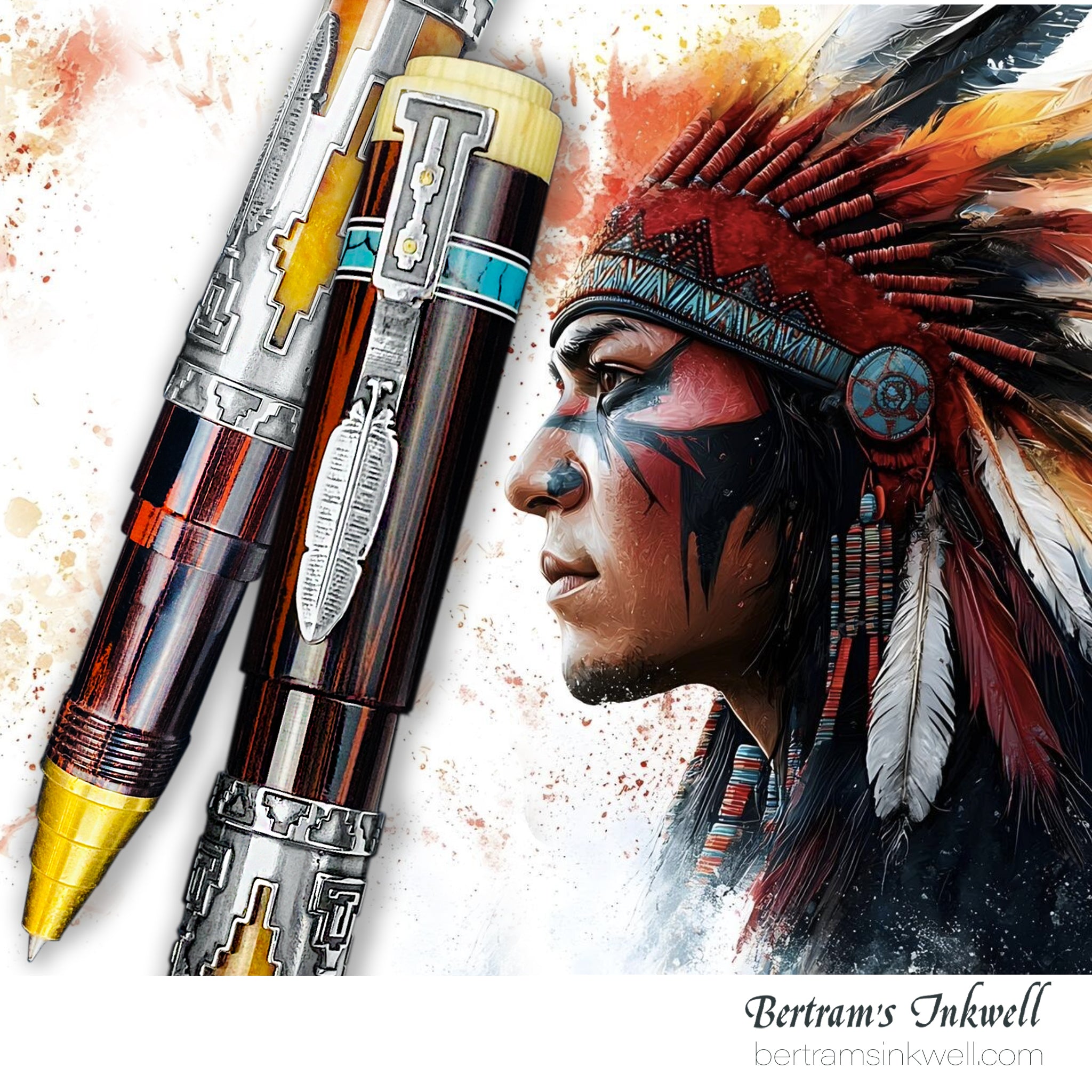 Aztec Pattern Pen Gisi Pen Company Native American Aztec Limited Edition Rollerball Pen ...