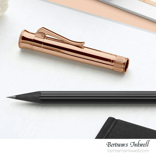 Graf Von Faber-Castell Rose Gold Plated Cap, Black Perfect Pencil