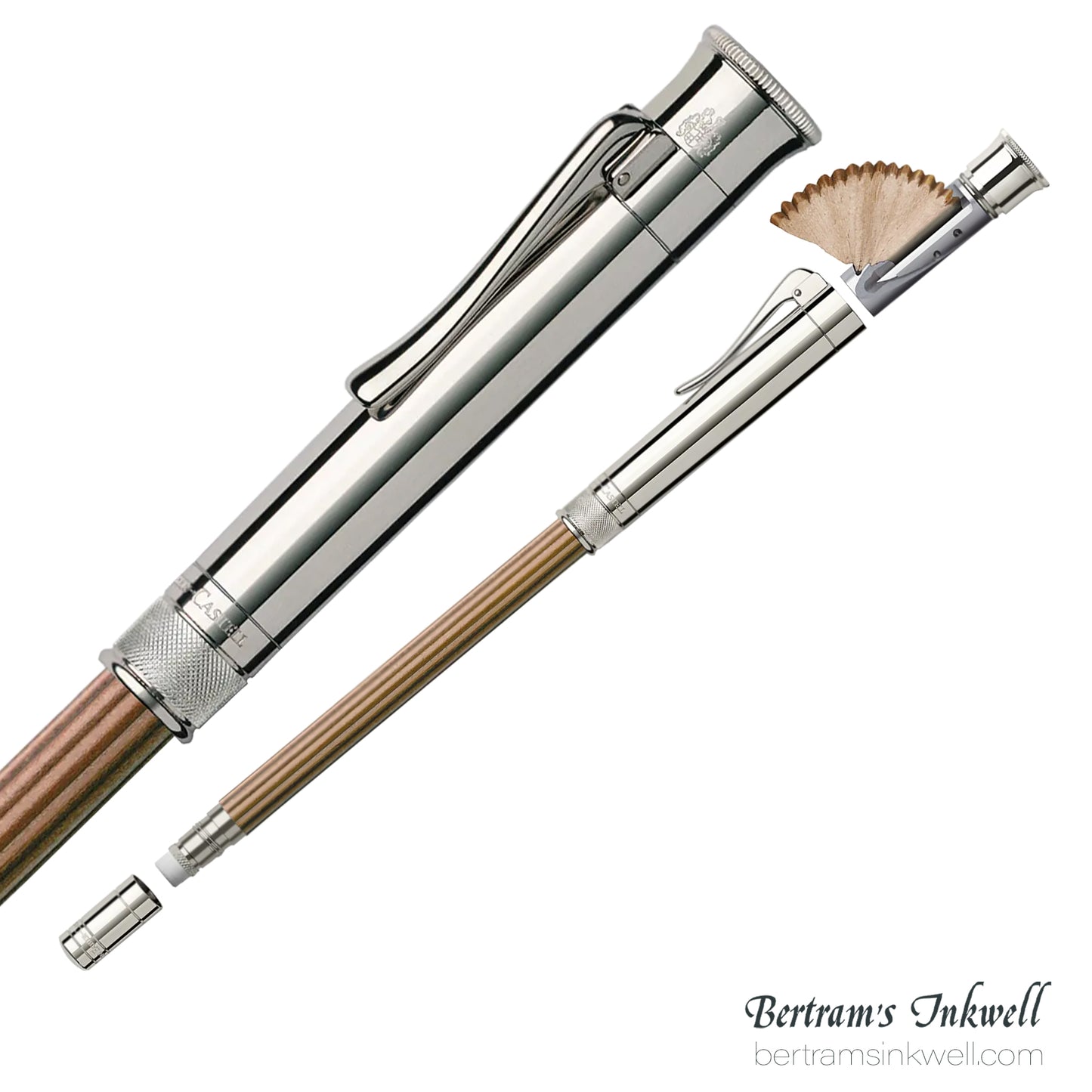 Graf Von Faber-Castell Sterling Silver Cap, Brown Perfect Pencil
