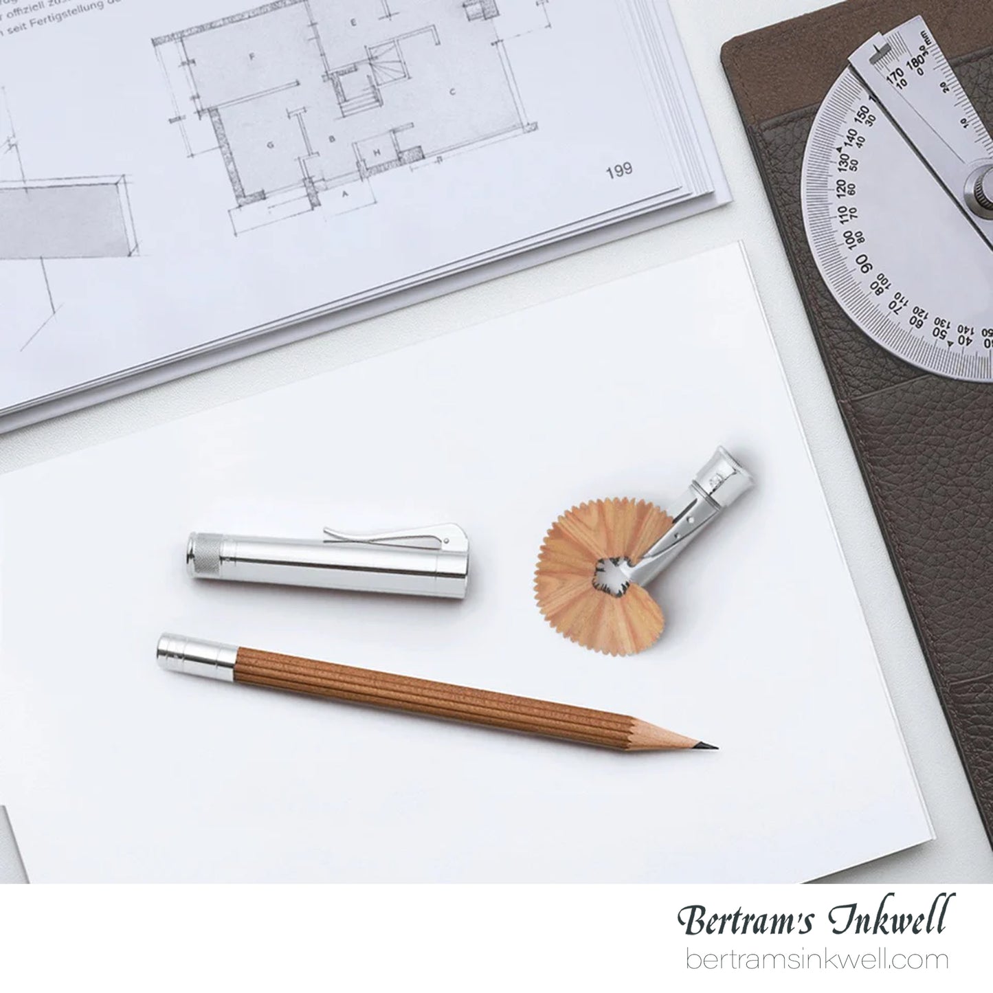 Graf Von Faber-Castell Sterling Silver Cap, Brown Perfect Pencil