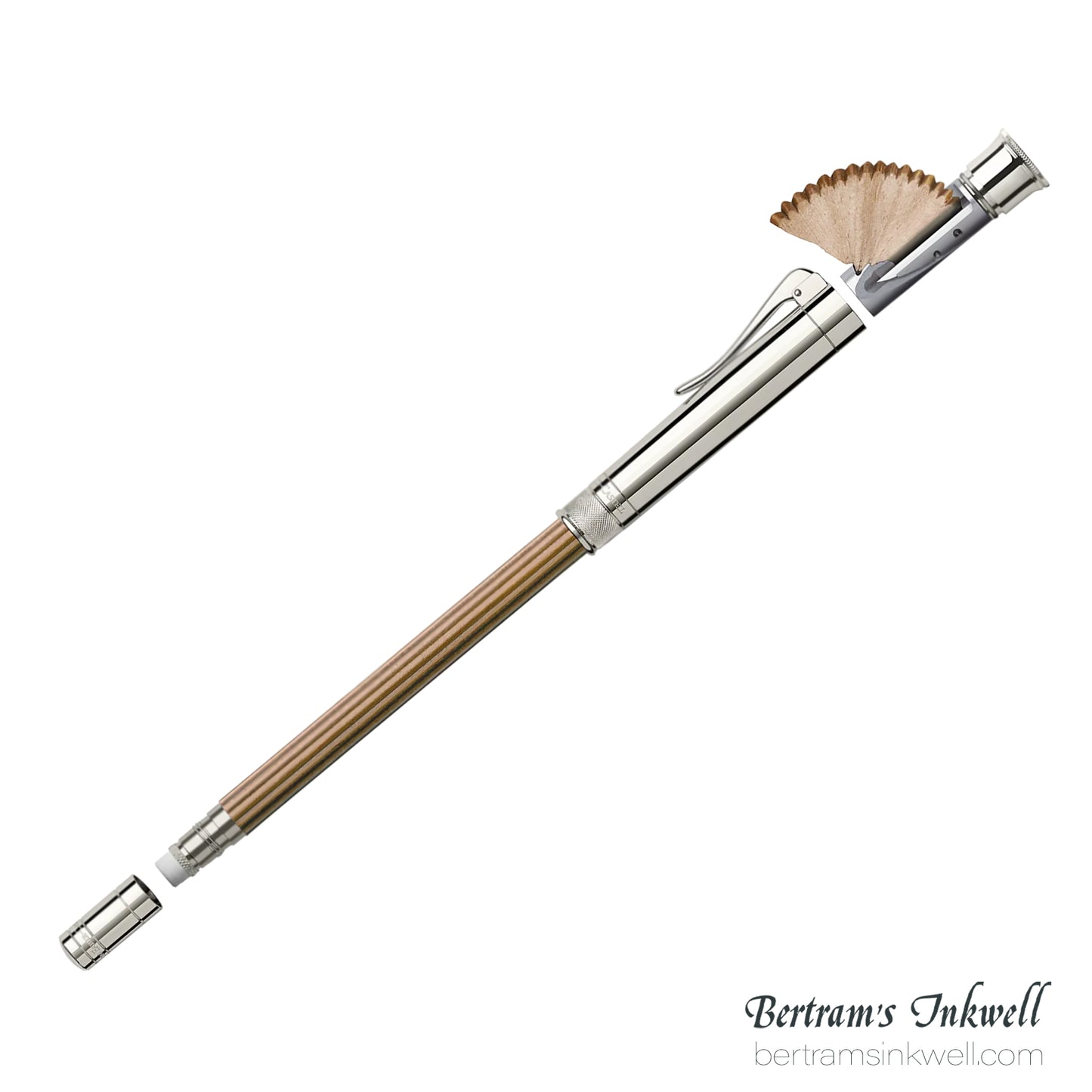 Graf Von Faber-Castell Sterling Silver Cap, Brown Perfect Pencil