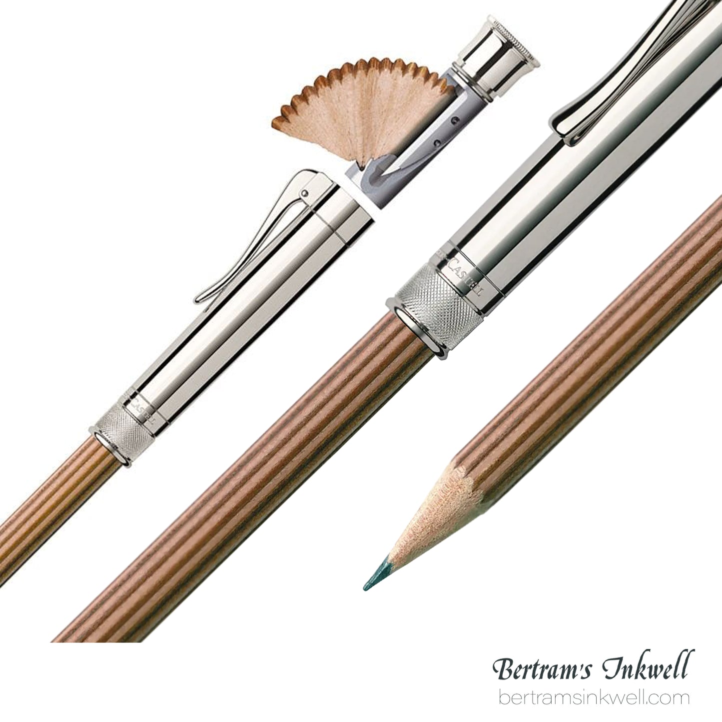 Graf Von Faber-Castell Sterling Silver Cap, Brown Perfect Pencil