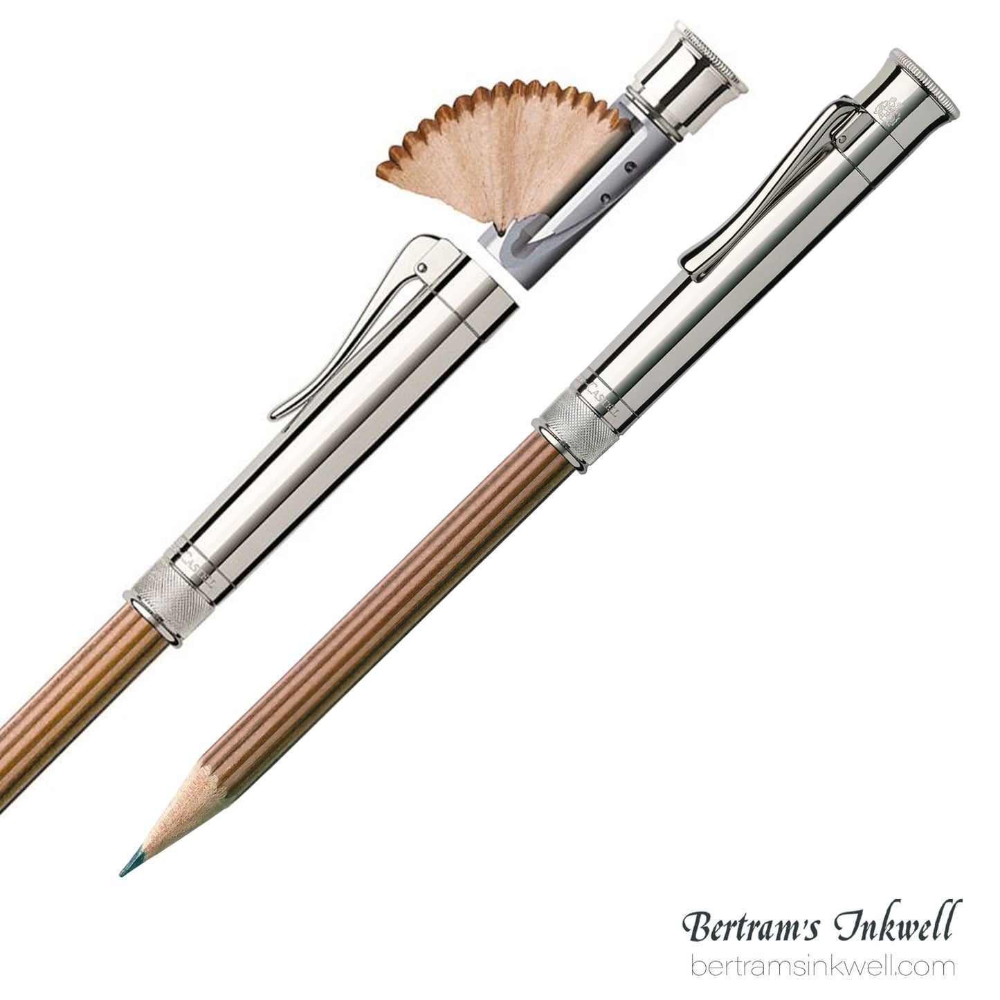 Graf Von Faber-Castell Sterling Silver Cap, Brown Perfect Pencil