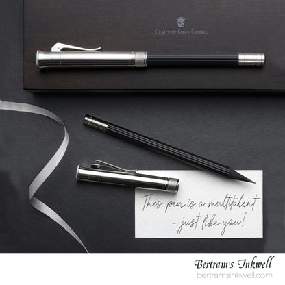 Graf Von Faber-Castell Platinum Plated Cap, Black Perfect Pencil