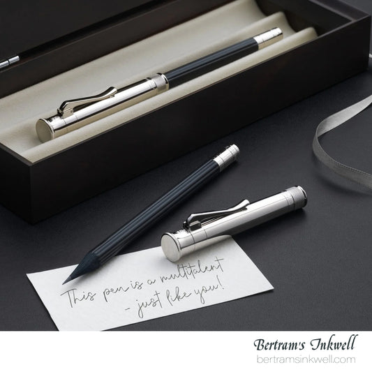Graf Von Faber-Castell Platinum Plated Cap, Black Perfect Pencil