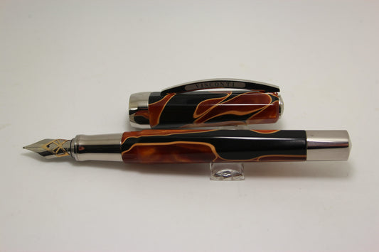 Visconti Opera Vertigo Orange/Brown with Dream Catcher Gold Overlay Nib