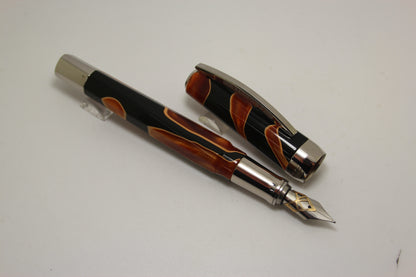 Visconti Opera Vertigo Orange/Brown with Dream Catcher Gold Overlay Nib