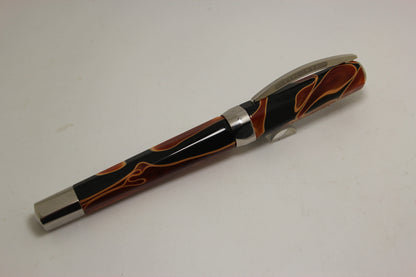Visconti Opera Vertigo Orange/Brown with Dream Catcher Gold Overlay Nib