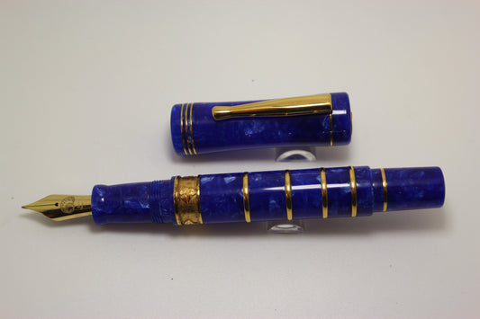Delta Charles Darwin Evolution Limited Edition Blue Vermeil Fountain Pen 18k Medium