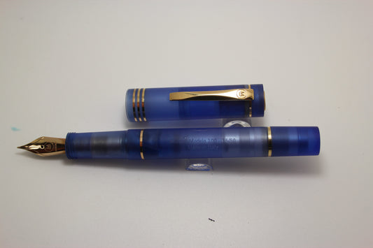 Molteni Modelo 100 Matte Blue And Rose Gold Fountain Pen Fine Nib