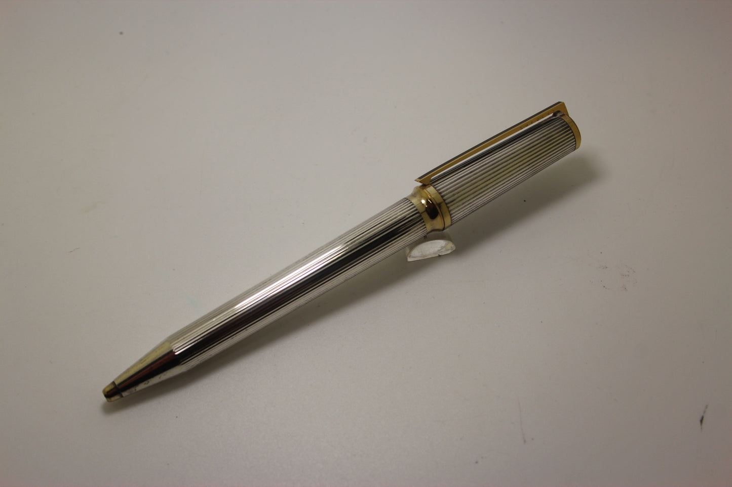 S T Dupont Montparnasse Ballpoint Pen - Silver Plated