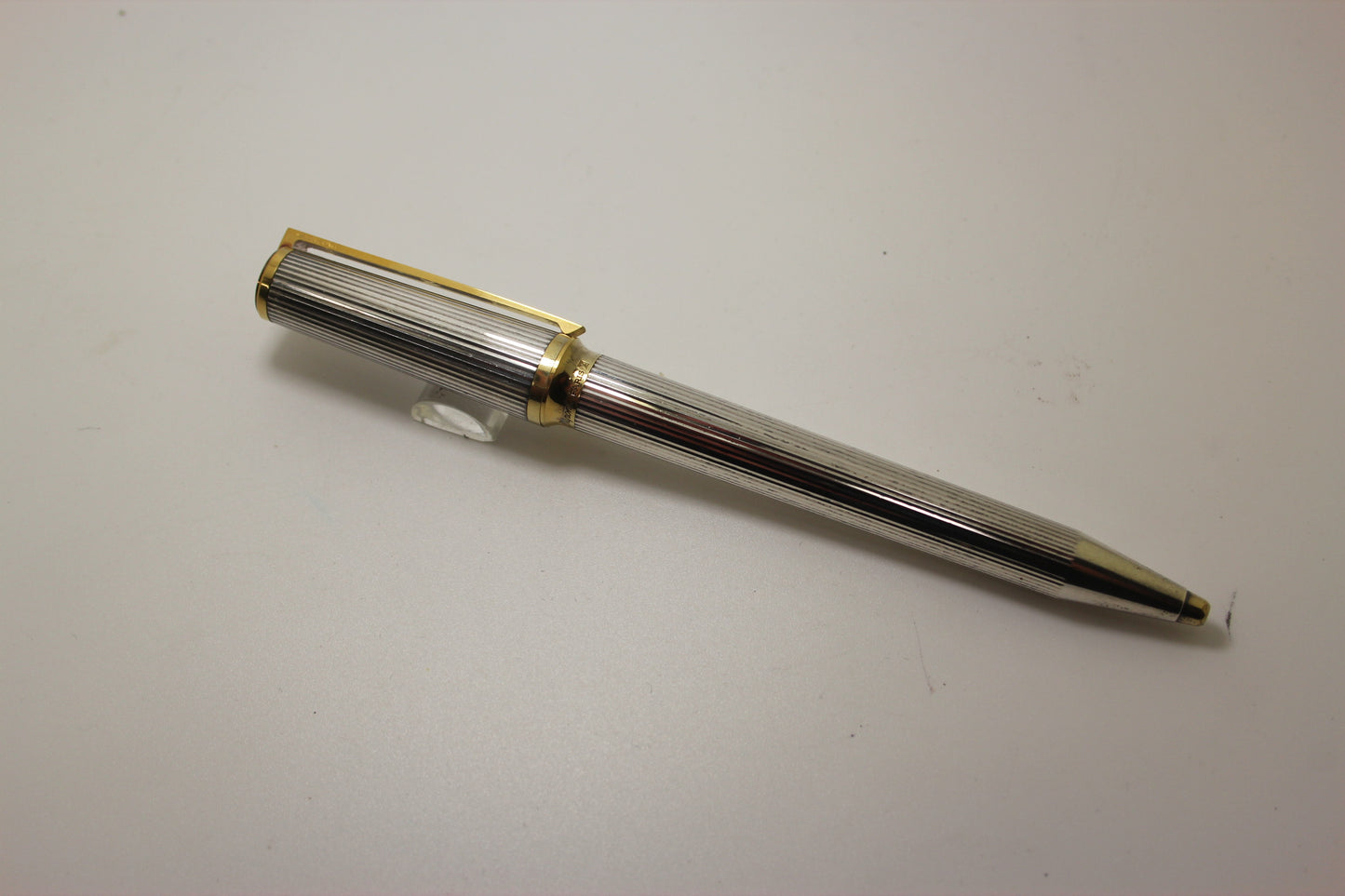S T Dupont Montparnasse Ballpoint Pen - Silver Plated