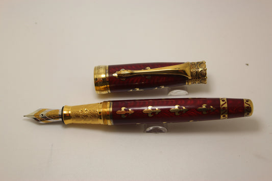 Michel Perchin Fleur de Lys Limited Edition Red vermeil Fountaian Pen