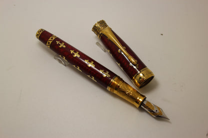 Michel Perchin Fleur de Lys Limited Edition Red vermeil Fountaian Pen