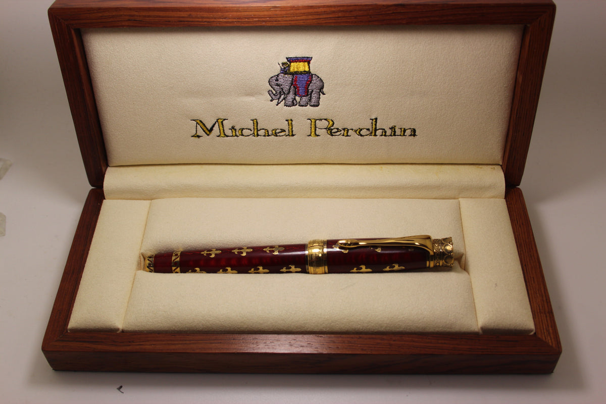 Michel Perchin Fleur de Lys Limited Edition Red vermeil Fountaian Pen
