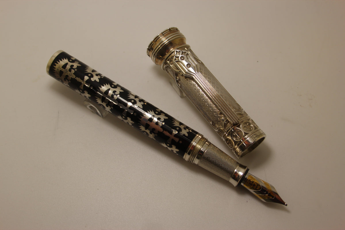 Michel Perchin Gothic Sterling Silver & Black Enamel limited edition Fountain Pen