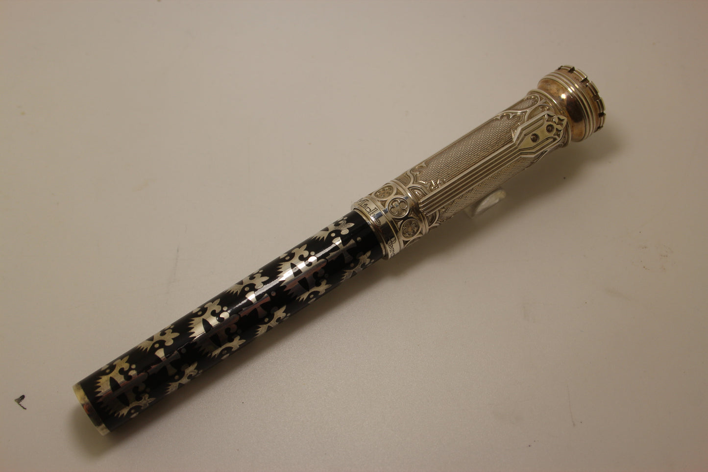Michel Perchin Gothic Sterling Silver & Black Enamel limited edition Fountain Pen