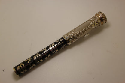 Michel Perchin Gothic Sterling Silver & Black Enamel limited edition Fountain Pen