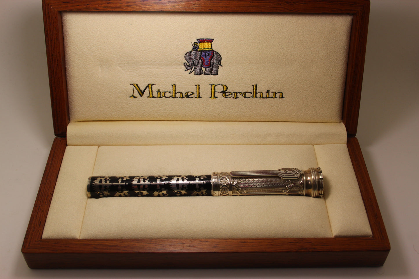 Michel Perchin Gothic Sterling Silver & Black Enamel limited edition Fountain Pen