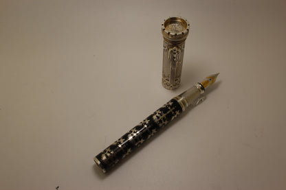 Michel Perchin Gothic Sterling Silver & Black Enamel limited edition Fountain Pen