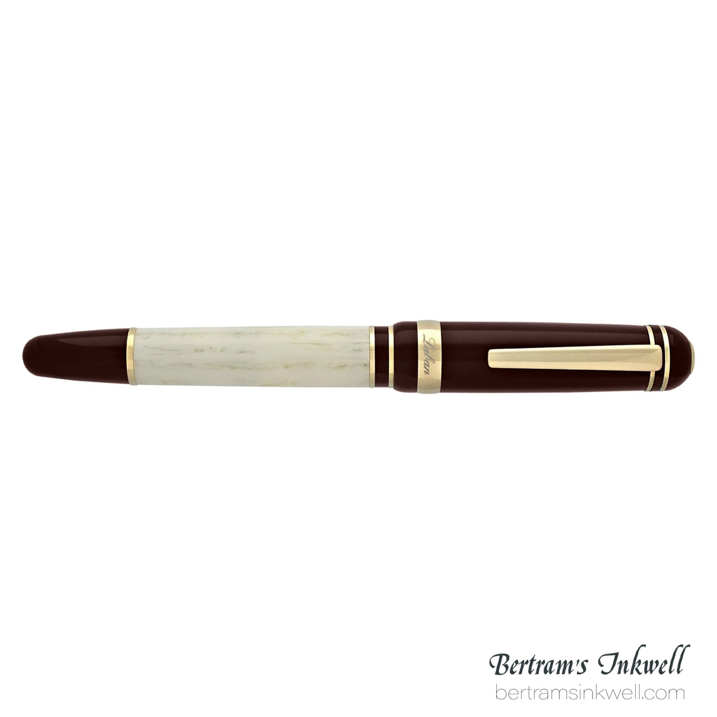 Laban 325 Cambridge Burgundy and Ivory Rollerball With Leather Pen Case