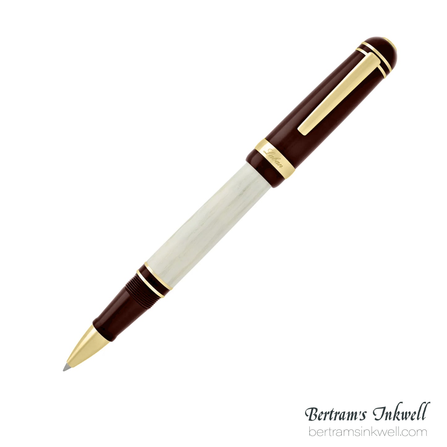 Laban 325 Cambridge Burgundy and Ivory Rollerball With Leather Pen Case