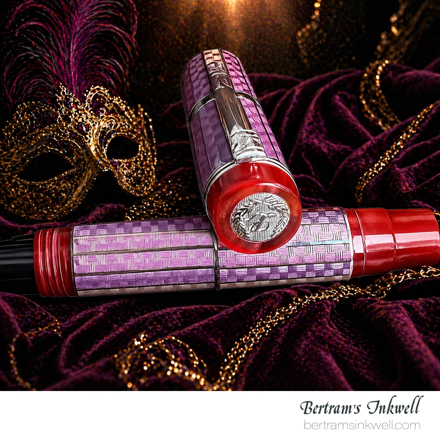 Laban Carnival Sterling Silver and Pink Enamel Rollerball With Leather Pen Case 2008, MH-R100