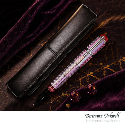 Laban Carnival Sterling Silver and Pink Enamel Rollerball With Leather Pen Case 2008, MH-R100