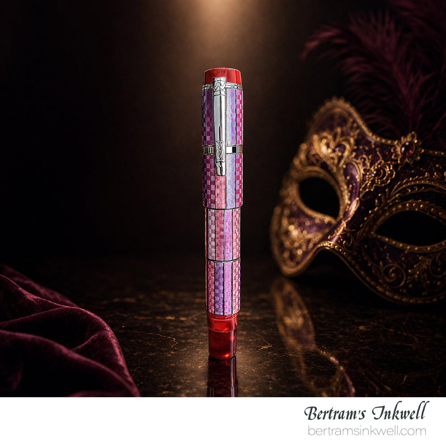 Laban Carnival Sterling Silver and Pink Enamel Rollerball With Leather Pen Case 2008, MH-R100