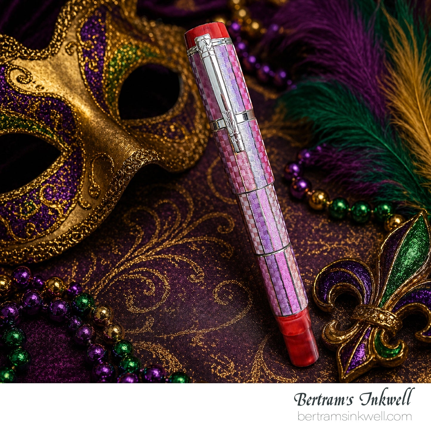 Laban Carnival Sterling Silver and Pink Enamel Rollerball With Leather Pen Case 2008, MH-R100