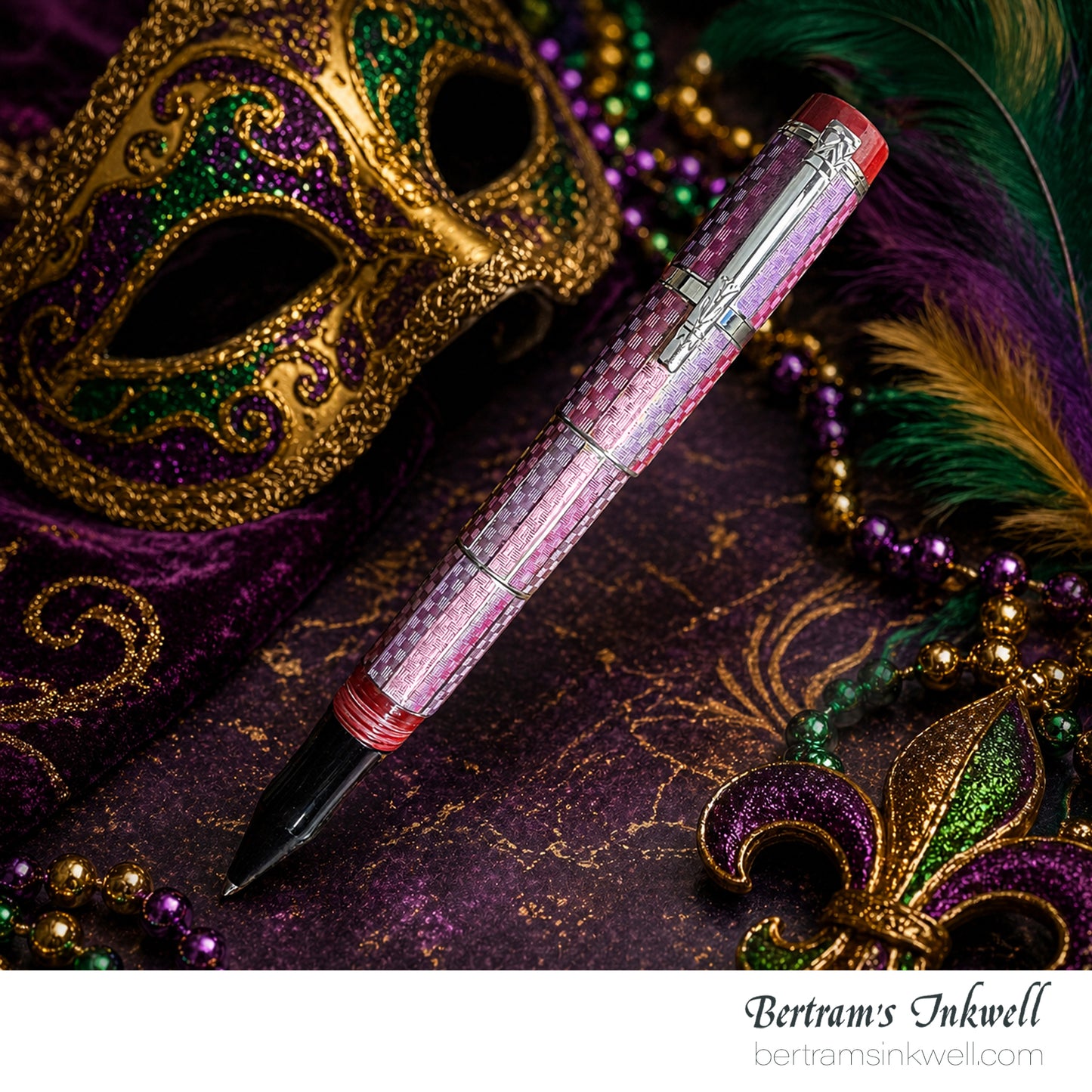 Laban Carnival Sterling Silver and Pink Enamel Rollerball With Leather Pen Case 2008, MH-R100