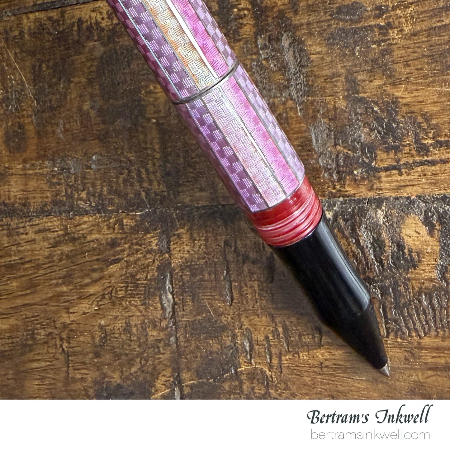 Laban Carnival Sterling Silver and Pink Enamel Rollerball With Leather Pen Case 2008, MH-R100