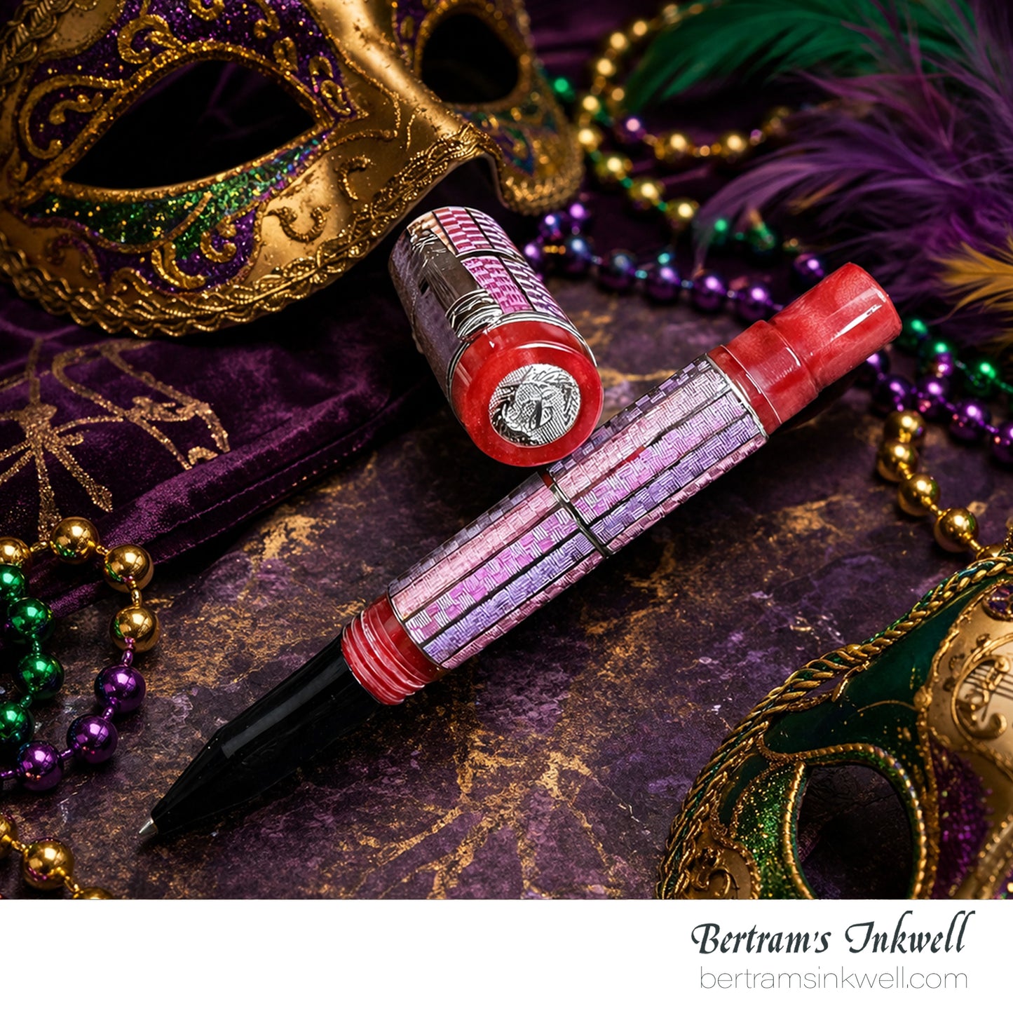 Laban Carnival Sterling Silver and Pink Enamel Rollerball With Leather Pen Case 2008, MH-R100