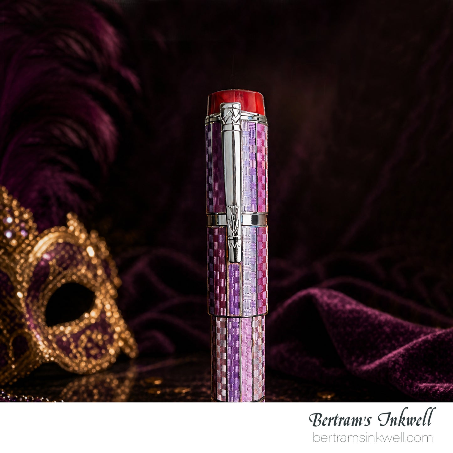Laban Carnival Sterling Silver and Pink Enamel Rollerball With Leather Pen Case 2008, MH-R100