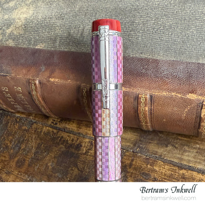 Laban Carnival Sterling Silver and Pink Enamel Rollerball With Leather Pen Case 2008, MH-R100
