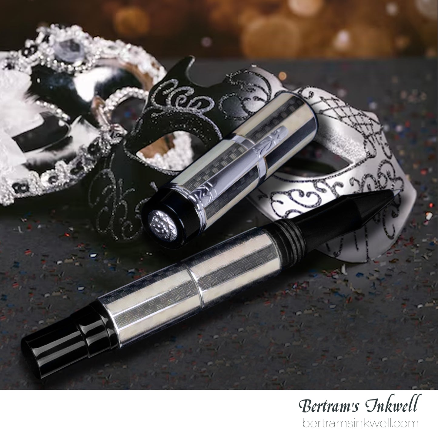 Laban Carnival Sterling Silver and Enamel Rollerball With Leather Pen Case