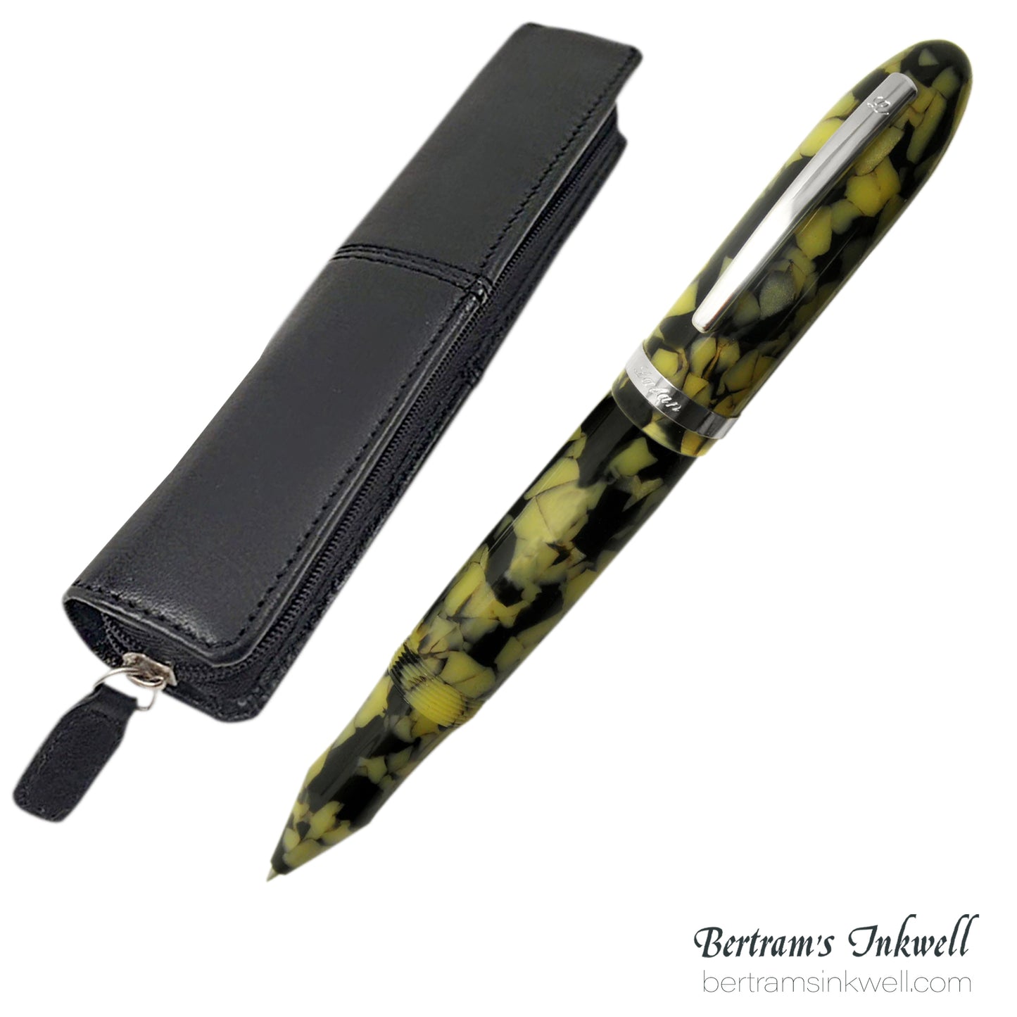 Laban Mento Cracked Ice Rollerball With Leather Pen Case