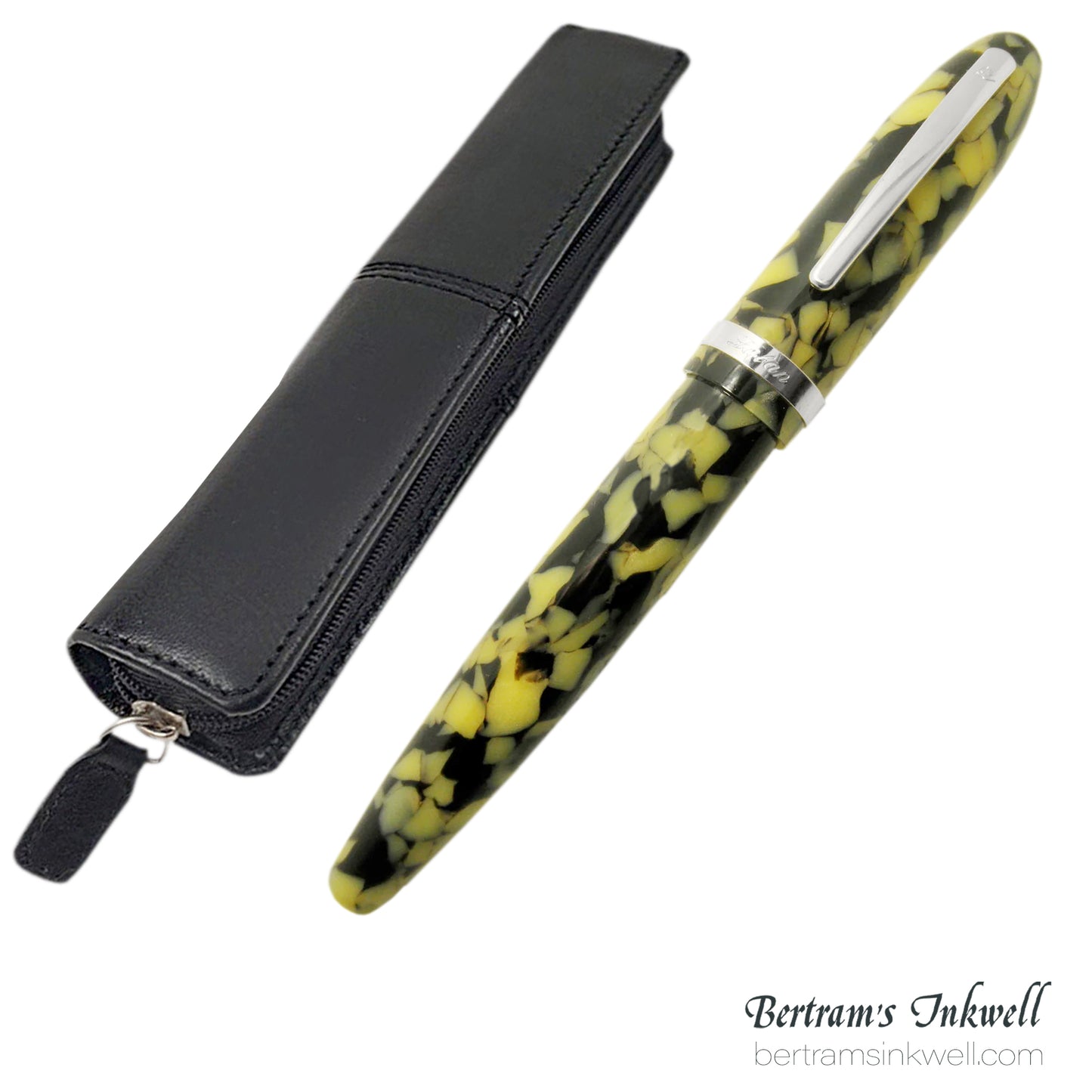 Laban Mento Cracked Ice Rollerball With Leather Pen Case