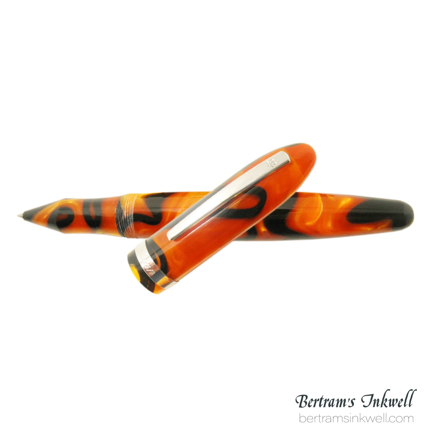 Laban Mento Tiger Swirl Rollerball With Leather Pen Case