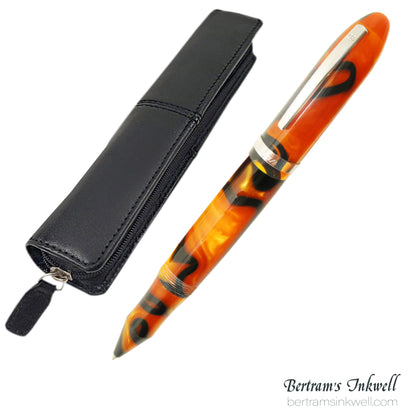 Laban Mento Tiger Swirl Rollerball With Leather Pen Case