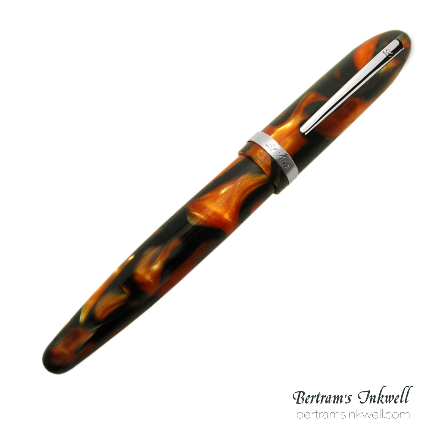 Laban Mento Tiger Swirl Rollerball With Leather Pen Case