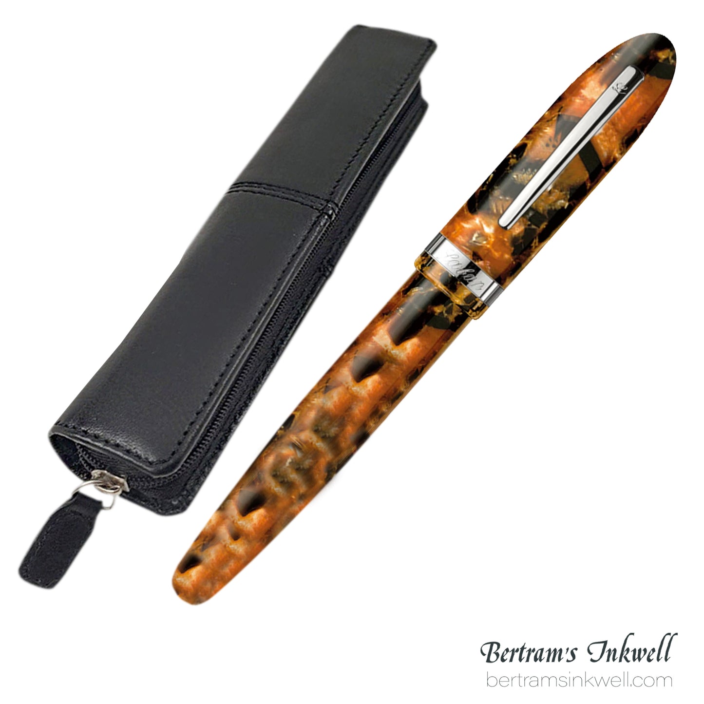 Laban Mento Pumpkin Seed Rollerball With Leather Pen Case